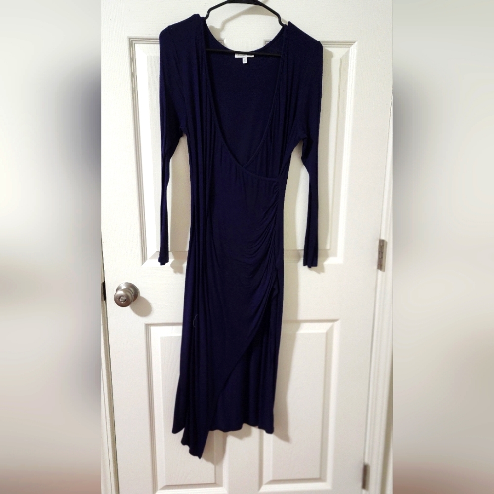 Wrap dress dark blue Charlotte Russe
